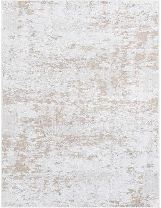 A 10 ft runner rug from the Abbey collection, featuring an abstract pattern in ivory and cream tones, ideal for a hallway.