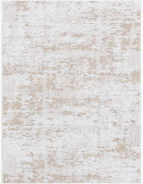 A 12 ft runner rug with an abstract, textured pattern in ivory and cream tones, perfect for a hallway.
