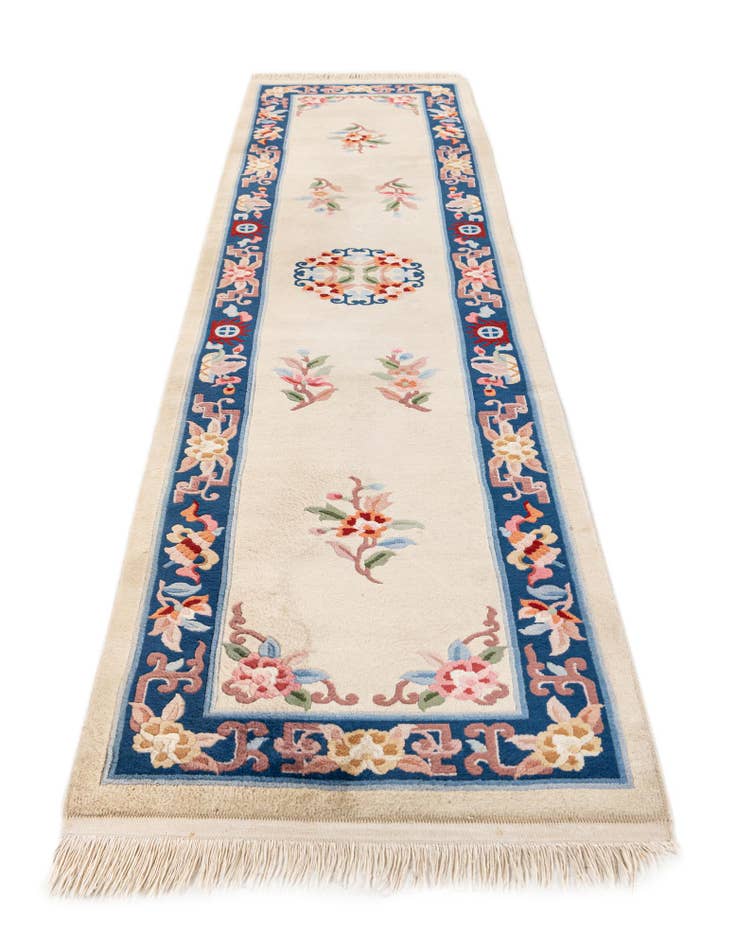 Detail image of  2' 4 x 9' 7  Hand Woven Antique Finish Wool Runner Rug