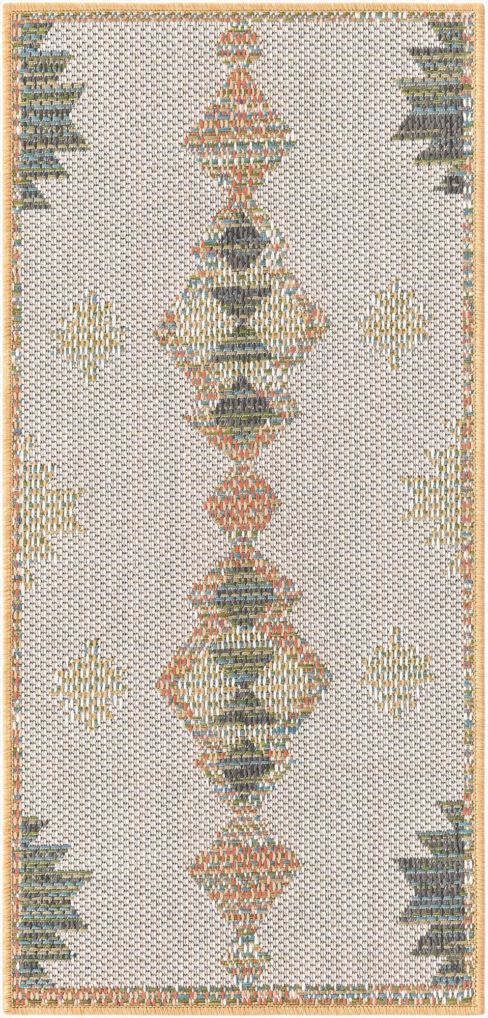  2' x 4'  Washable Baja Indoor / Outdoor Runner Rug