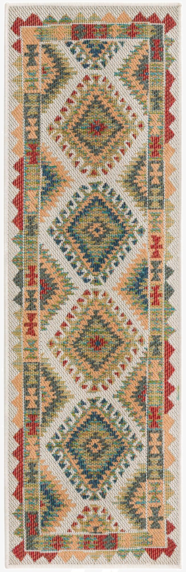  2' x 6'  Washable Baja Indoor / Outdoor Runner Rug