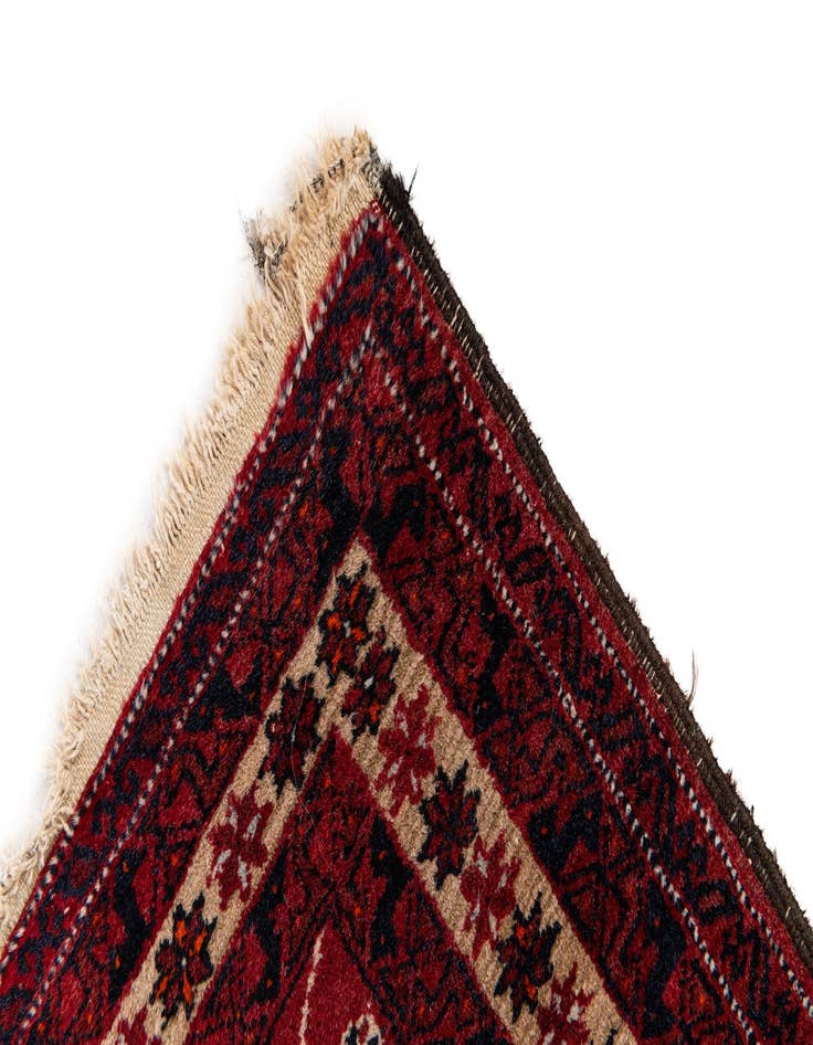 Detail image of  2' 1 x 4'  Hand Knotted Balouch Persian Wool Runner Rug