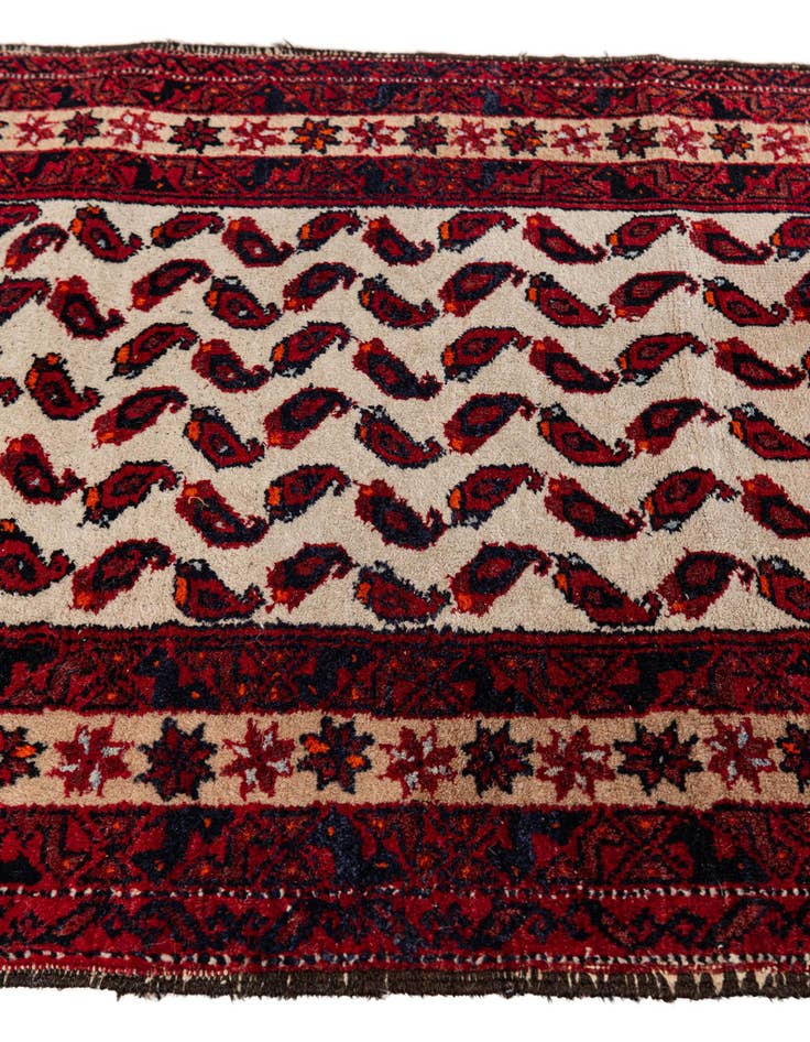 Detail image of  2' 1 x 4'  Hand Knotted Balouch Persian Wool Runner Rug