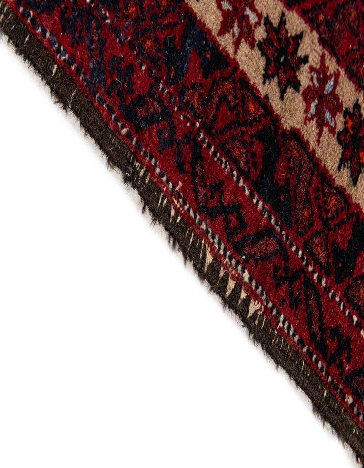 Detail image of  2' 1 x 4'  Hand Knotted Balouch Persian Wool Runner Rug