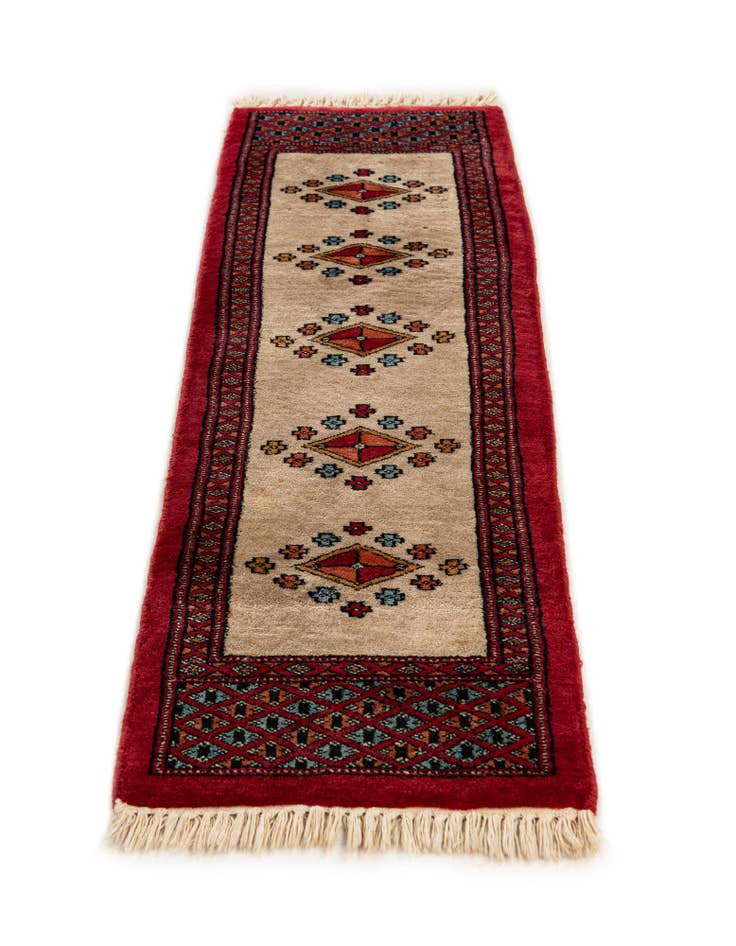 Detail image of  1' 1 x 3' 4  Hand Knotted Bokhara Oriental Wool Runner Rug