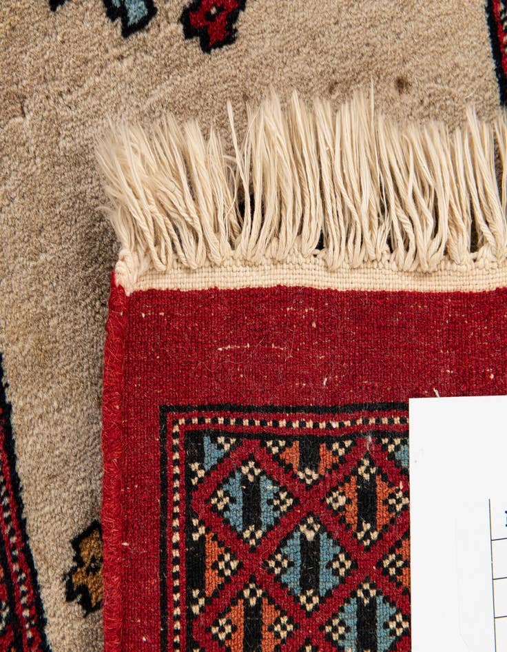 Detail image of  1' 1 x 3' 4  Hand Knotted Bokhara Oriental Wool Runner Rug