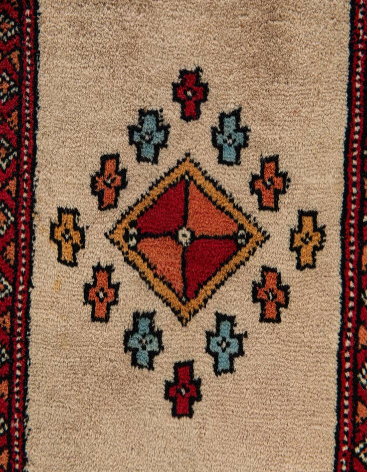 Detail image of  1' 1 x 3' 4  Hand Knotted Bokhara Oriental Wool Runner Rug