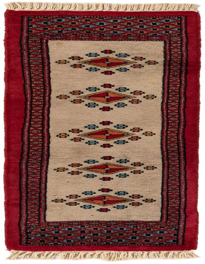 Primary image  1' 1 x 3' 4  Hand Knotted Bokhara Oriental Wool Runner Rug
