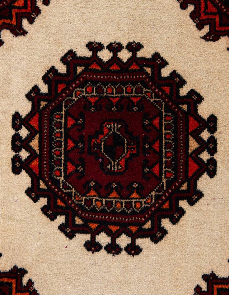 Detail image of  3' 4 x 9' 3  Hand Knotted Bokhara Oriental Wool Runner Rug