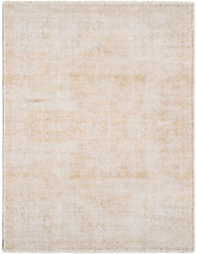 A 6 ft runner rug in shades of ivory and cream, featuring a subtle distressed texture and delicate fringe.