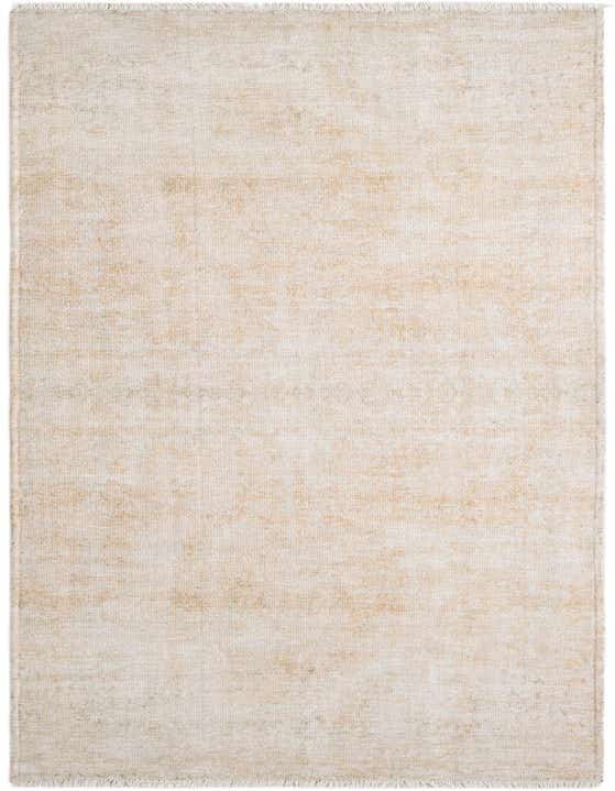 A close-up view of an 8 ft runner rug from the Rugs.com Boutique collection, featuring a textured ivory and cream pattern with a high pile.