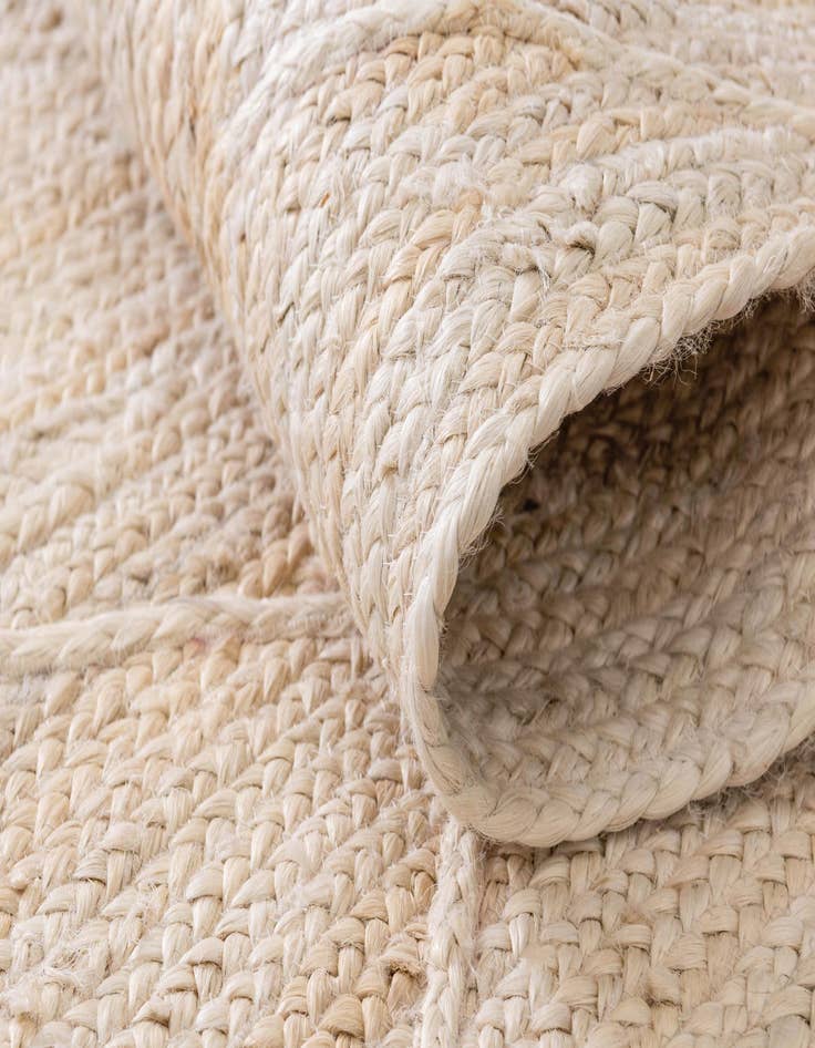 Detail image of  2' 2 x 6' 1  Hand Braided Jute Runner Rug