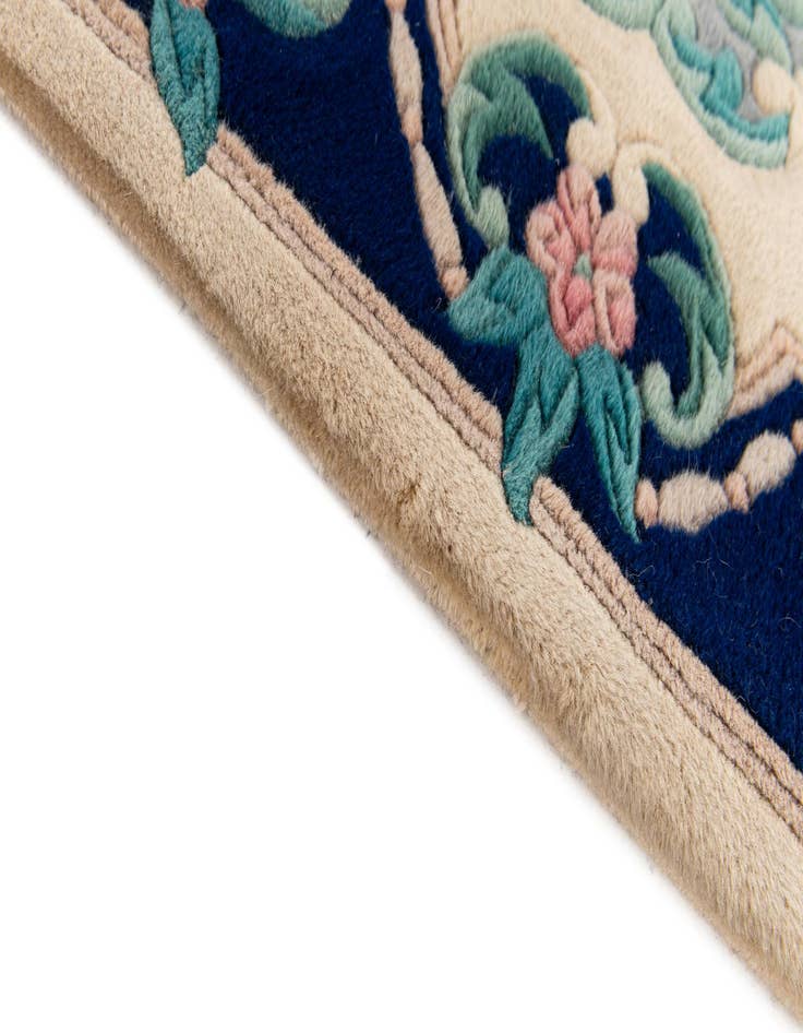 Detail image of  2' 1 x 4' 4  Hand Knotted Carved Pekin Wool Runner Rug