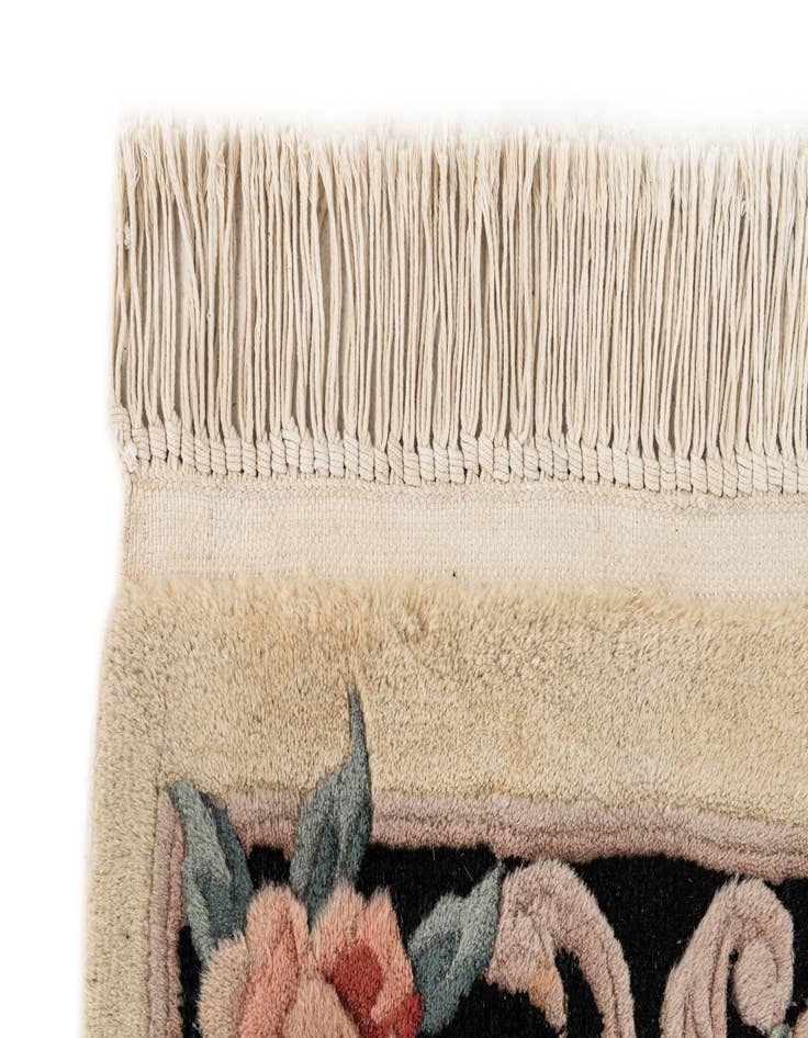 Detail image of  2' 4 x 10' 3  Hand Knotted Carved Pekin Wool Runner Rug