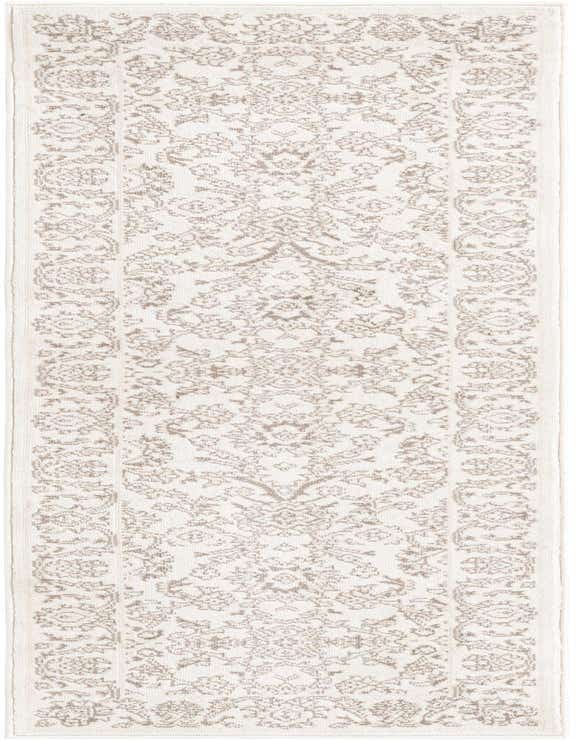 A 7 ft runner rug from the Charlotte collection, featuring an ivory and cream traditional oriental floral pattern, ideal for hallways.