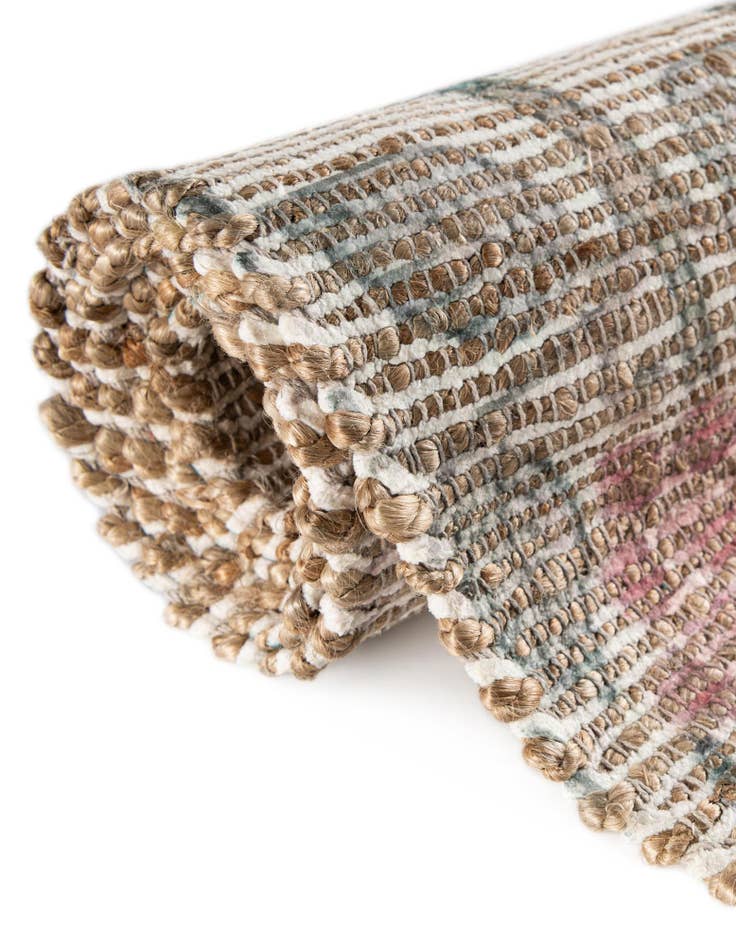 Detail image of  2' x 6' 1  Hand Woven Chenille Jute Runner Rug