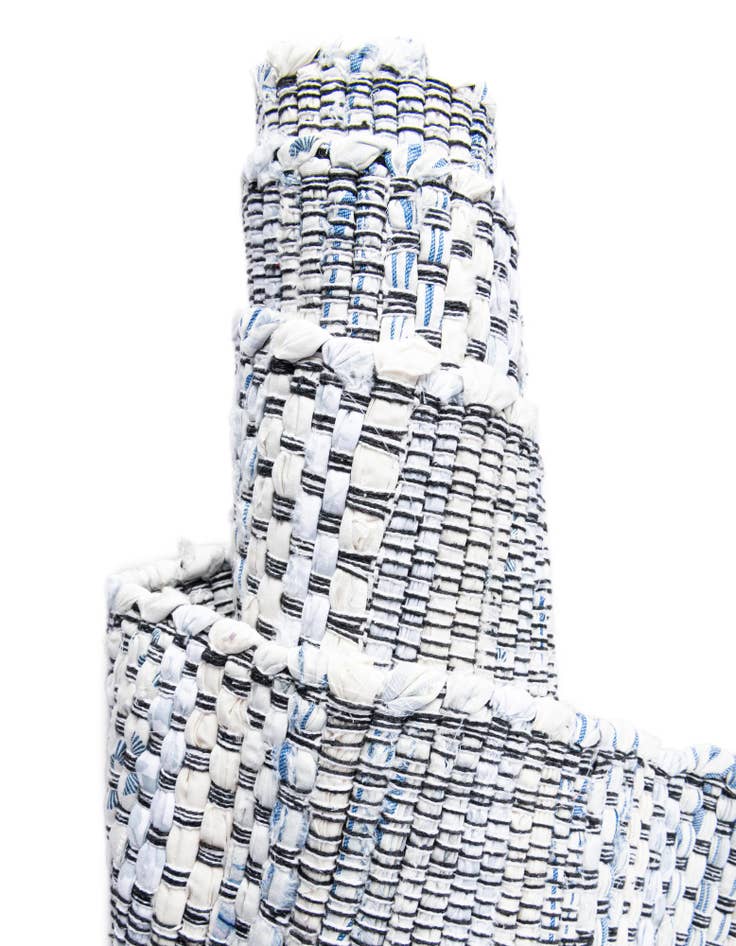 Detail image of  2' 7 x 6' 1  Hand Woven Chindi Cotton Runner Rug