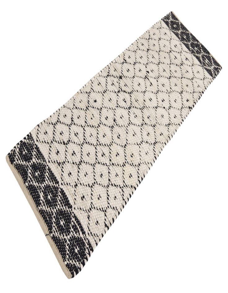 Detail image of  2' 2 x 6' 1  Hand Woven Chindi Trellis Runner Rug