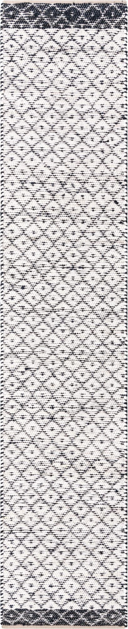  2' 7 x 13' 1  Hand Woven Chindi Trellis Runner Rug