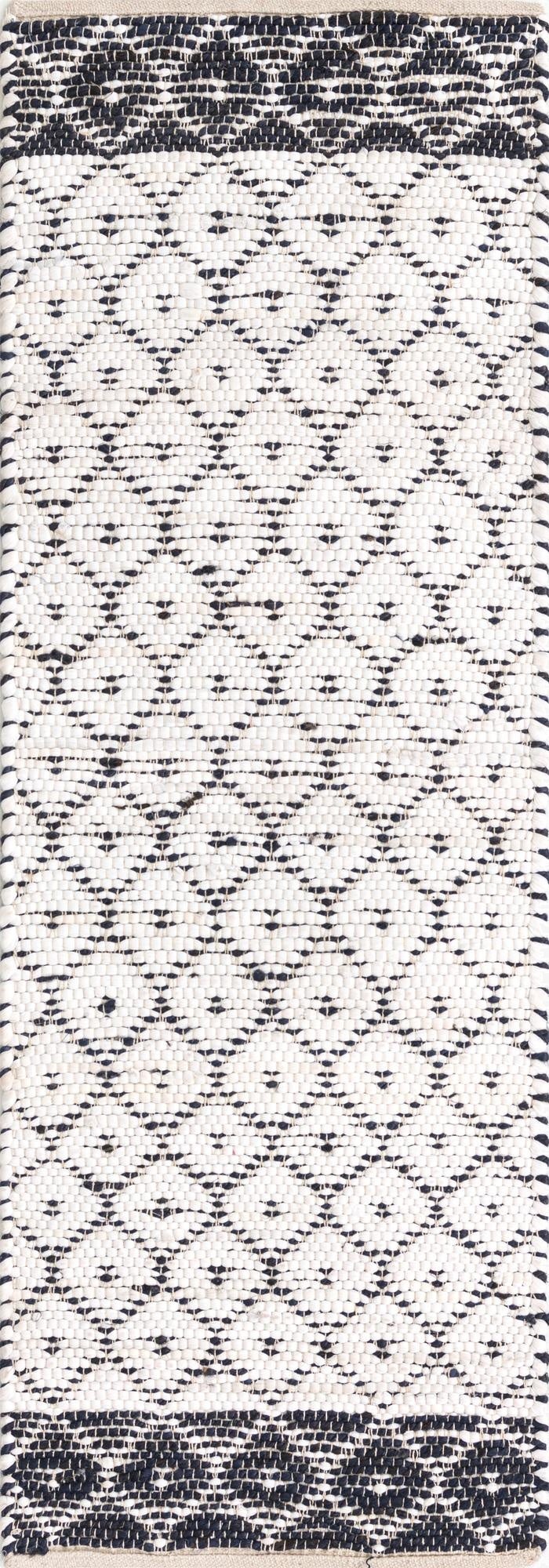  2' 2 x 6' 1  Hand Woven Chindi Trellis Runner Rug