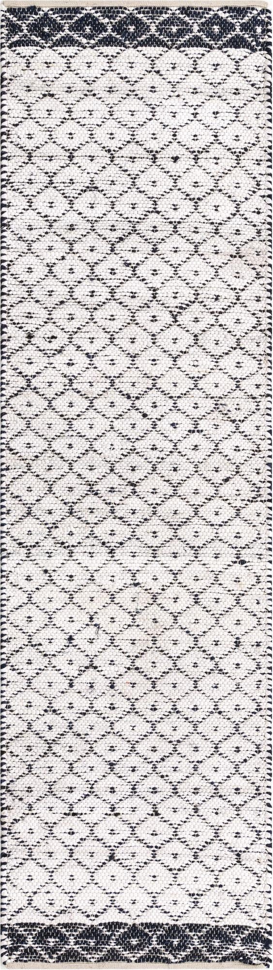  2' 7 x 10'  Hand Woven Chindi Trellis Runner Rug