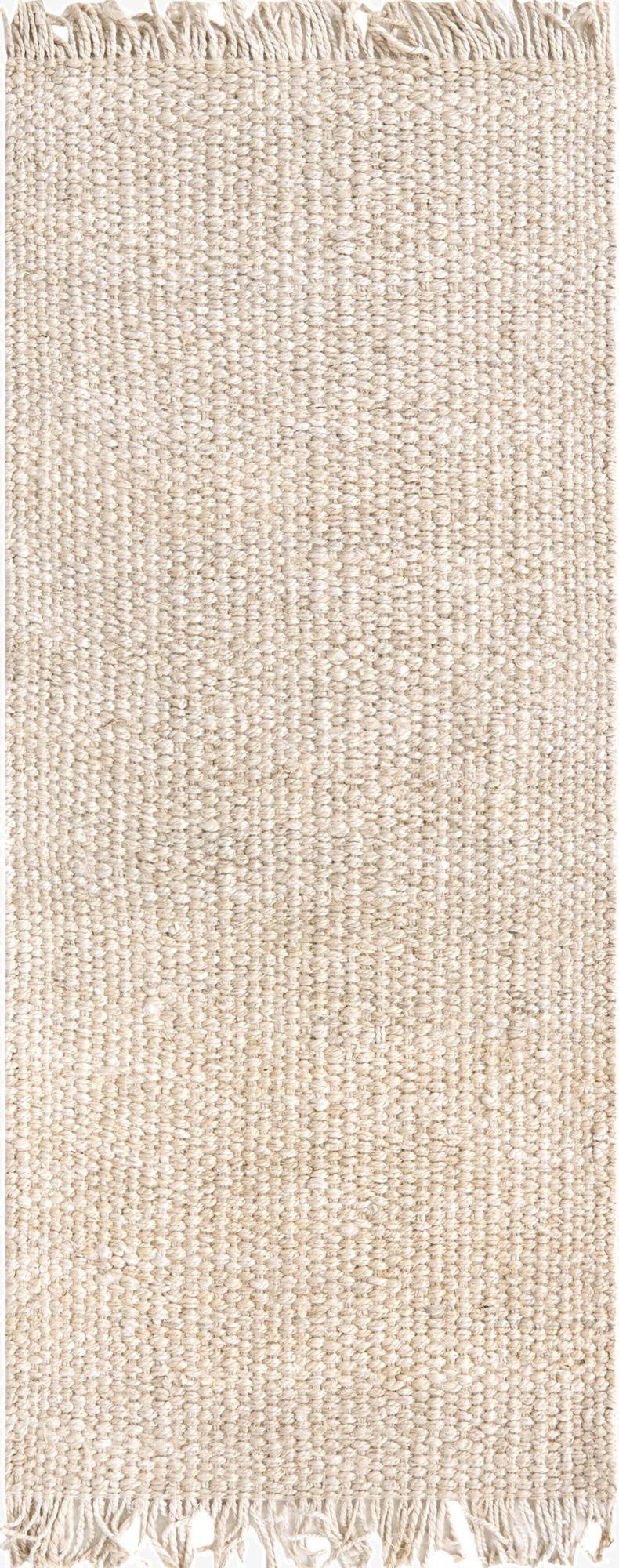  2' 7 x 6' 1  Hand Woven Chunky Jute Runner Rug