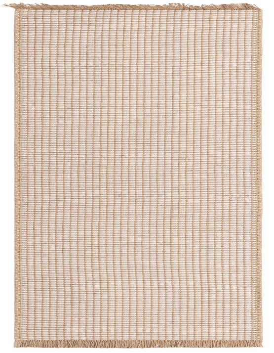 An 8 ft runner rug from the Cottage Farm collection, featuring a textured ivory and cream jute weave with fringe ends, ideal for a hallway.