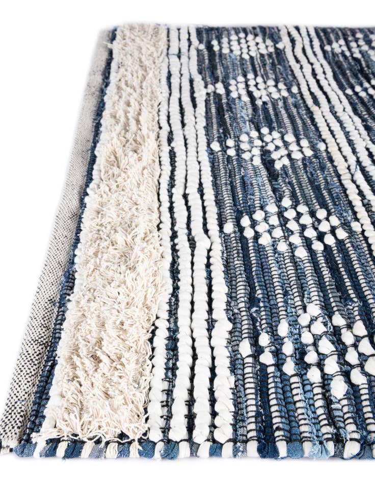 Detail image of  2' 7 x 10'  Hand Woven Cotton Chindi Runner Rug