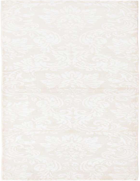 A 10 ft Darya runner rug in ivory and cream with a subtle, elegant modern oriental pattern.