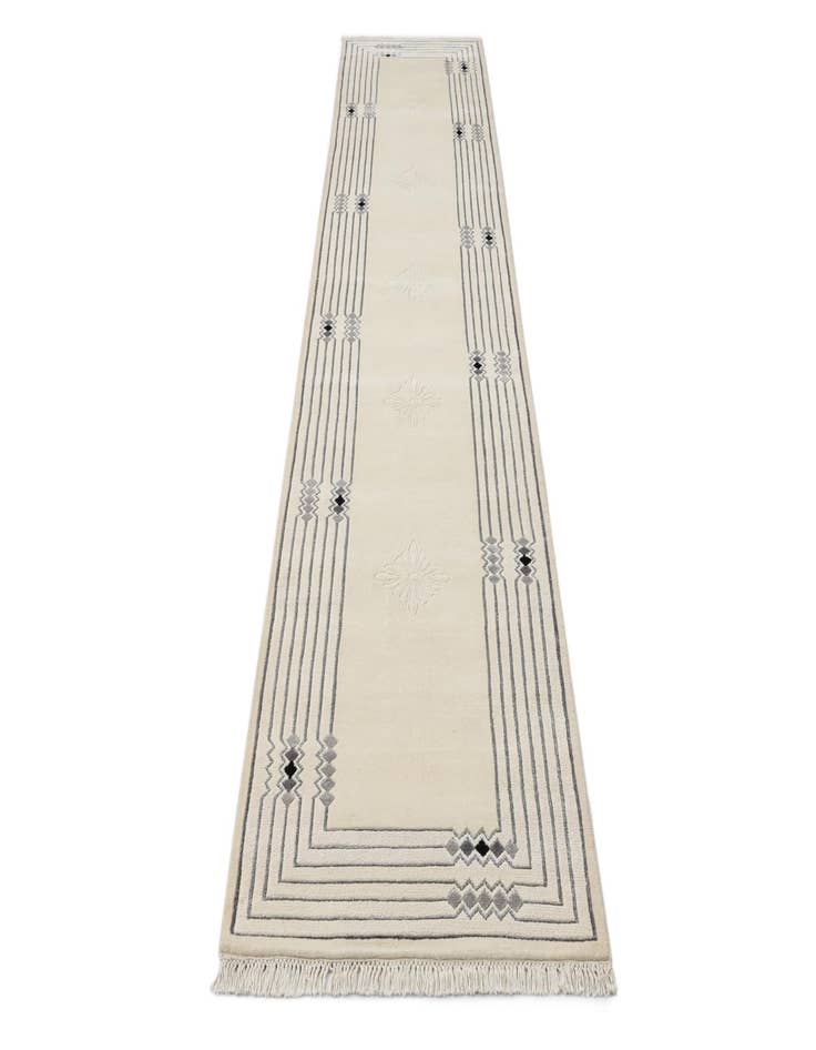 Detail image of  2' 7 x 12' 10  Hand Knotted Darya Wool Runner Rug