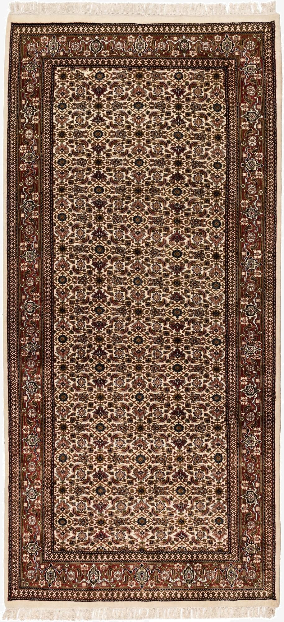 5' 4 x 11' 5  Hand Knotted Farahan Wool Runner Rug