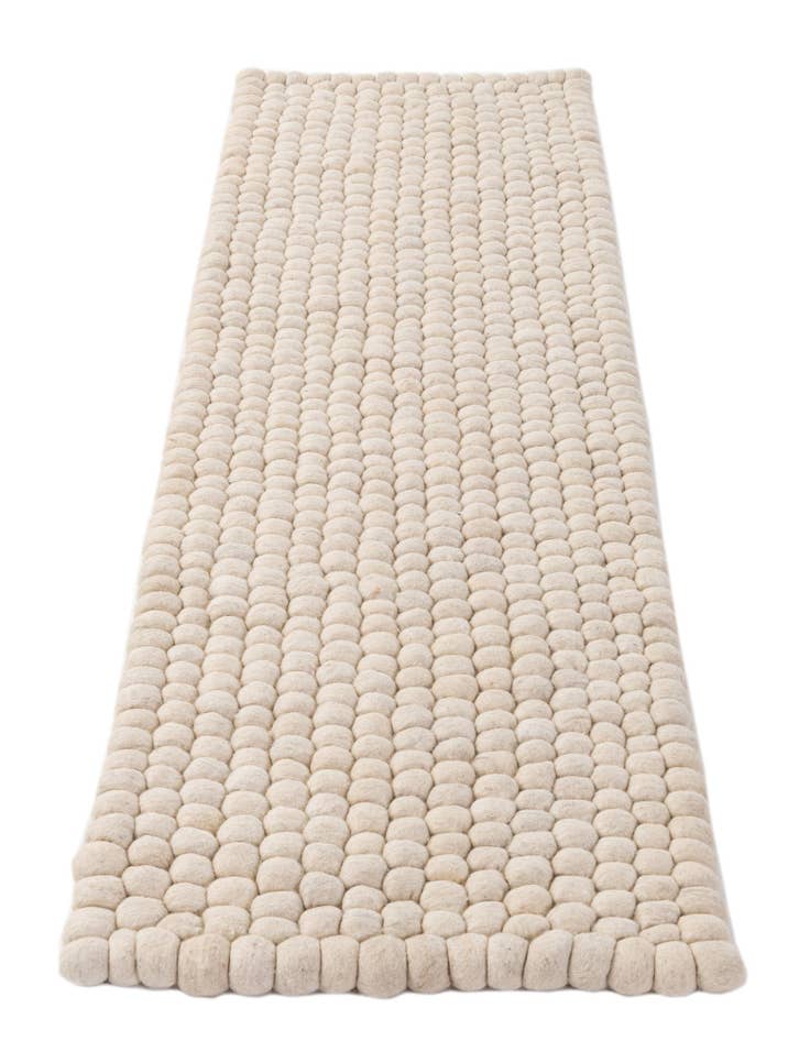 Detail image of  1' 9 x 6' 2 Felt Ball Wool Runner Rug
