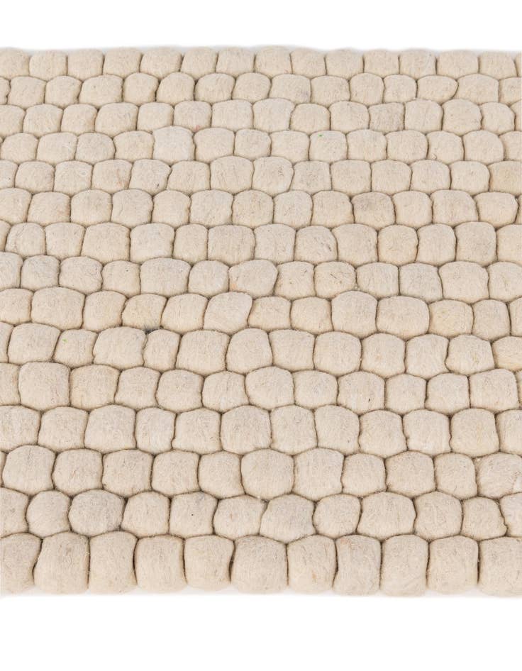 Detail image of  1' 9 x 6' 2 Felt Ball Wool Runner Rug