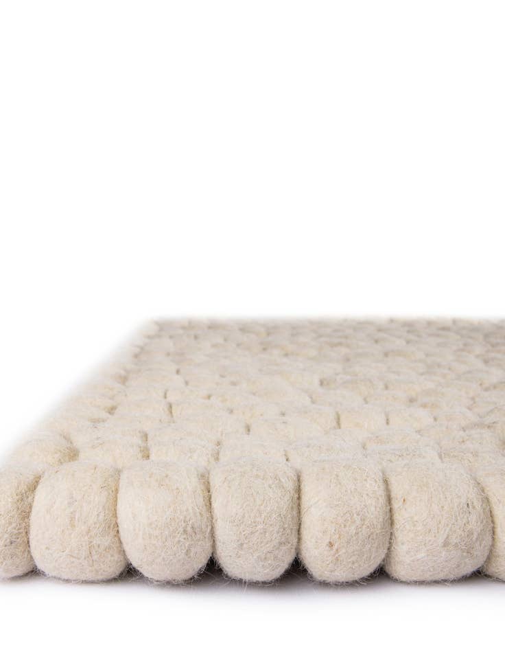 Detail image of  2' x 4' 1  Hand Woven Felt Ball Wool Runner Rug