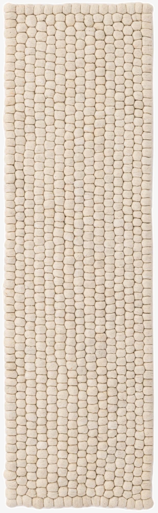  1' 9 x 6' 2 Felt Ball Wool Runner Rug