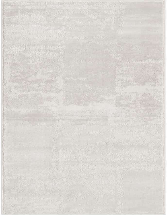 A 6 ft runner rug in shades of ivory and cream, featuring a subtle modern abstract pattern and a medium, textured pile.
