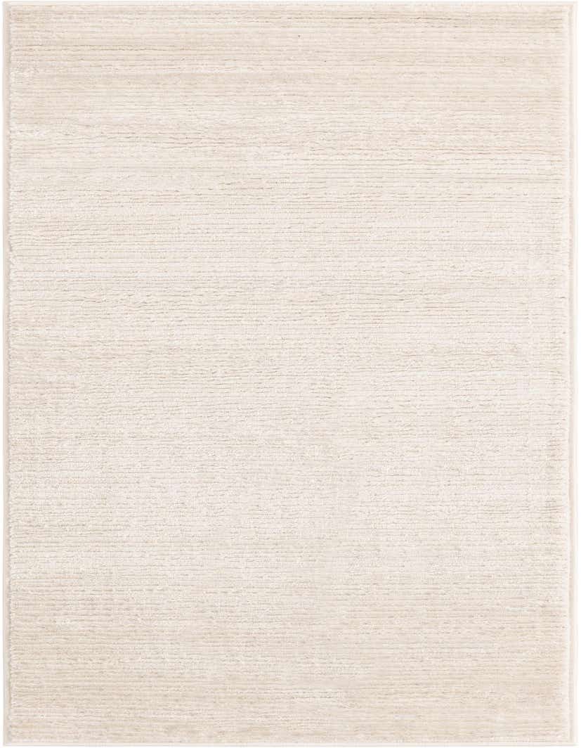 A 5 ft runner rug in a solid ivory and cream color with a textured, medium pile, suitable for a hallway.