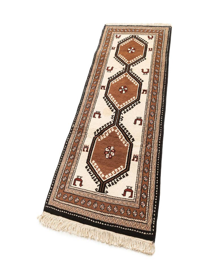 Detail image of  3' 2 x 6' 7  Hand Knotted Gabbeh Wool Runner Rug