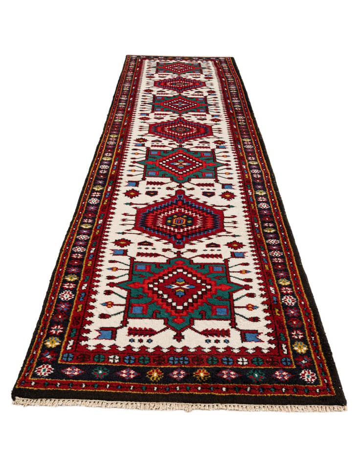 Detail image of  2' 10 x 11'  Hand Knotted Gharajeh Wool Runner Rug