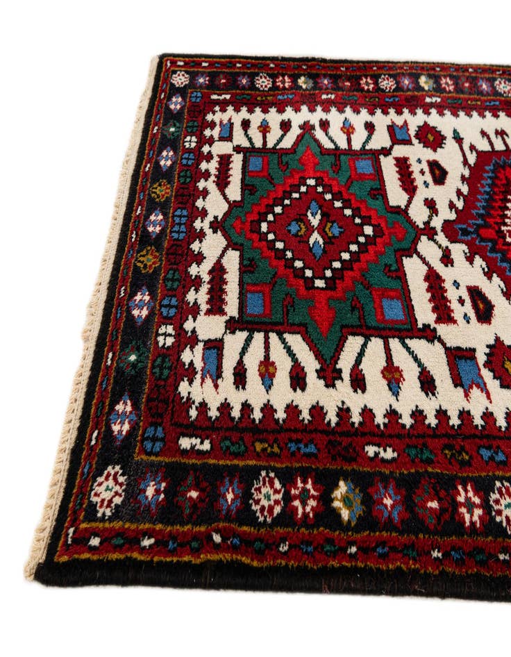 Detail image of  2' 10 x 11'  Hand Knotted Gharajeh Wool Runner Rug