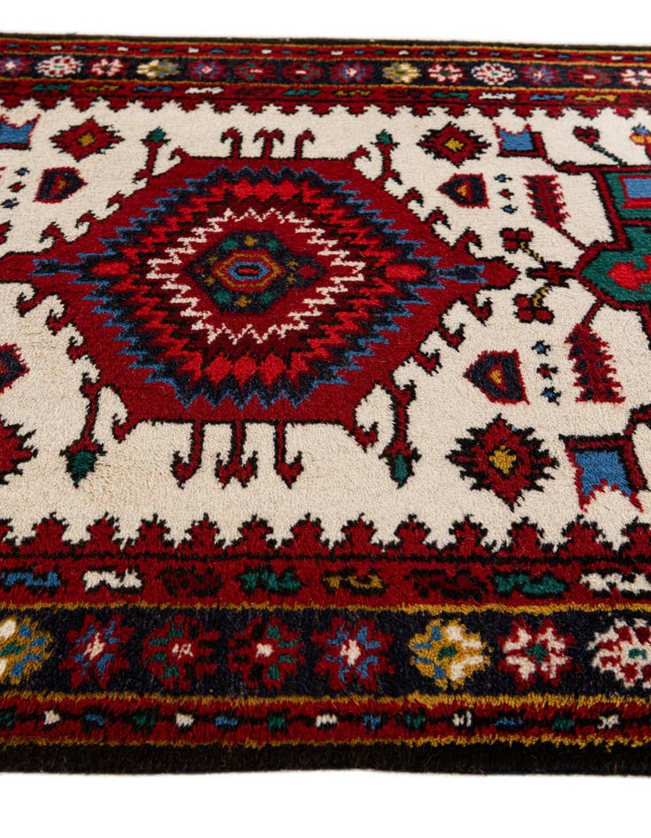 Detail image of  2' 10 x 11'  Hand Knotted Gharajeh Wool Runner Rug