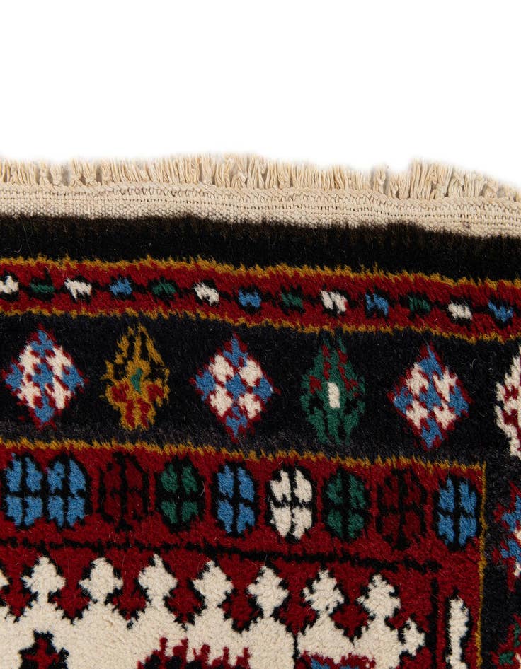 Detail image of  2' 10 x 11'  Hand Knotted Gharajeh Wool Runner Rug