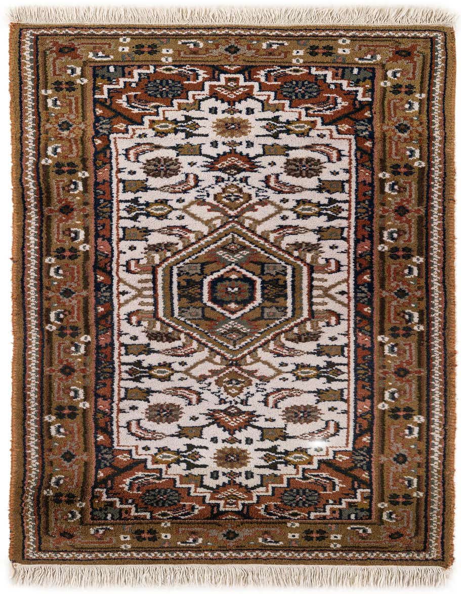 Primary image of  2' 4 x 4' 10  Hand Knotted Hamedan Wool Runner Rug