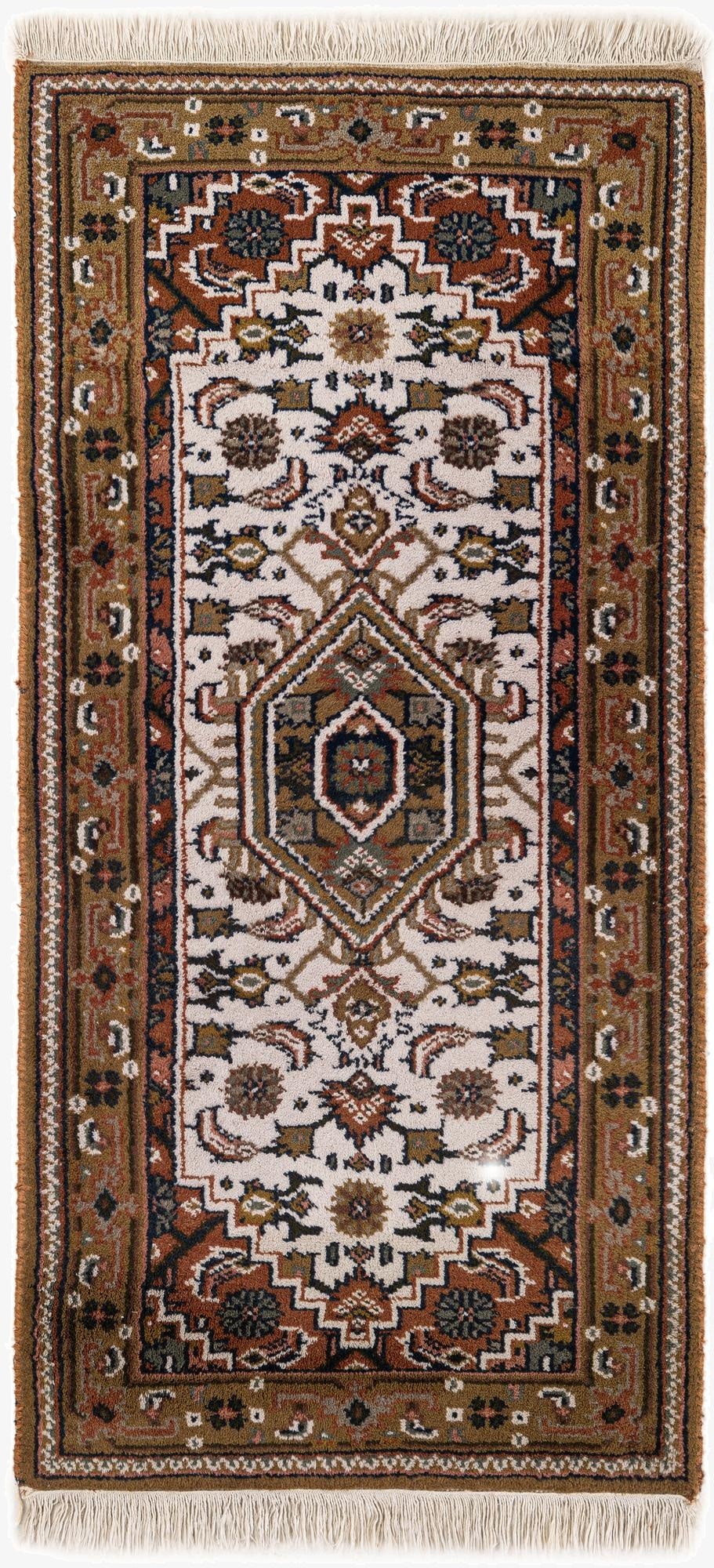  2' 4 x 4' 10  Hand Knotted Hamedan Wool Runner Rug