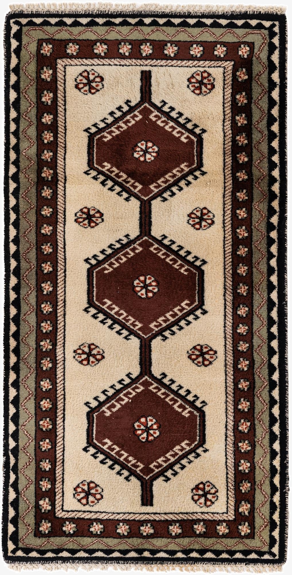  3' 1 x 5' 11  Hand Knotted Hamedan Wool Runner Rug