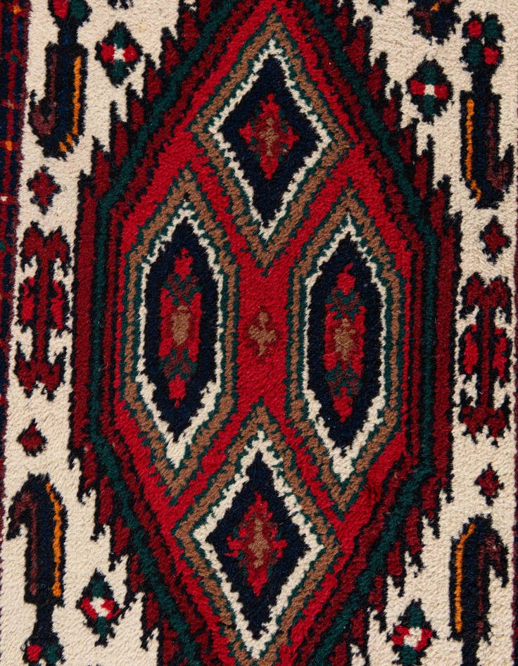 Detail image of  2' 3 x 4' 4  Hand Knotted Heriz Wool Runner Rug