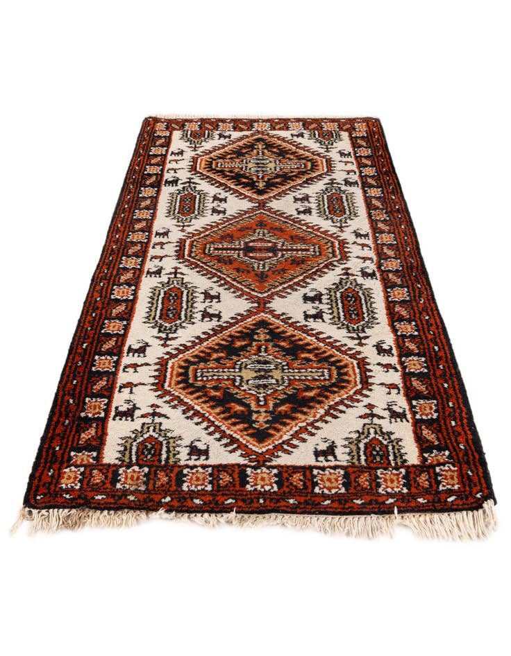 Detail image of  2' 4 x 4' 7  Hand Knotted Heriz Wool Runner Rug