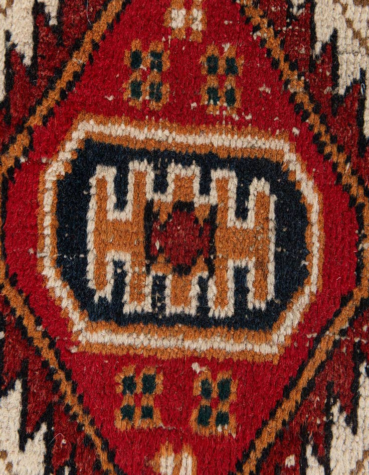 Detail image of  2' x 3' 11  Hand Knotted Heriz Wool Runner Rug