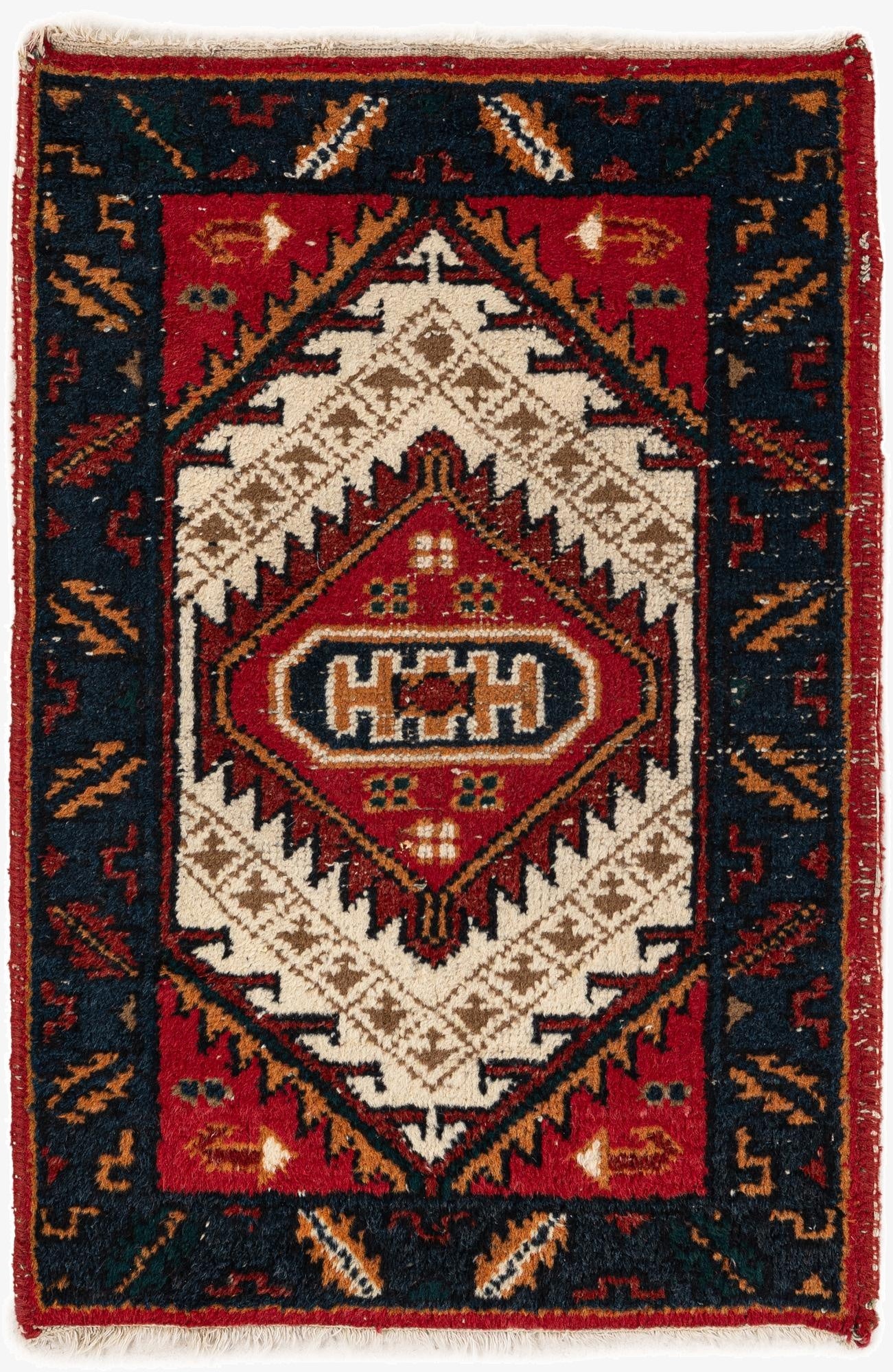  2' x 3' 11  Hand Knotted Heriz Wool Runner Rug