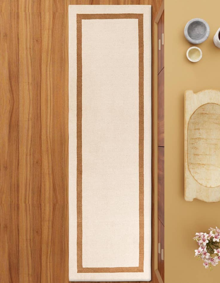 Detail image of  3' 3 x 12' Jill Zarin Border Wool Runner Rug